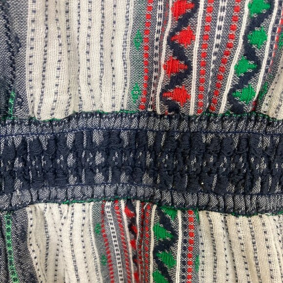 Alice + Olivia Dress Womens 8 FLAWED Nance Smocked Waist Embroidered Boho - Picture 11 of 13